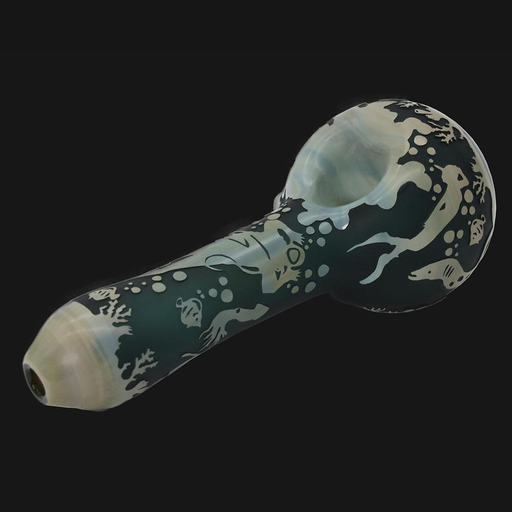 Liberty 503 Glass - Ocean  Sandblasted - Glass Spoon Pipe - pipeee.com Liberty 503 Glass - Ocean  Sandblasted - Glass Spoon Pipe - pipeee.com