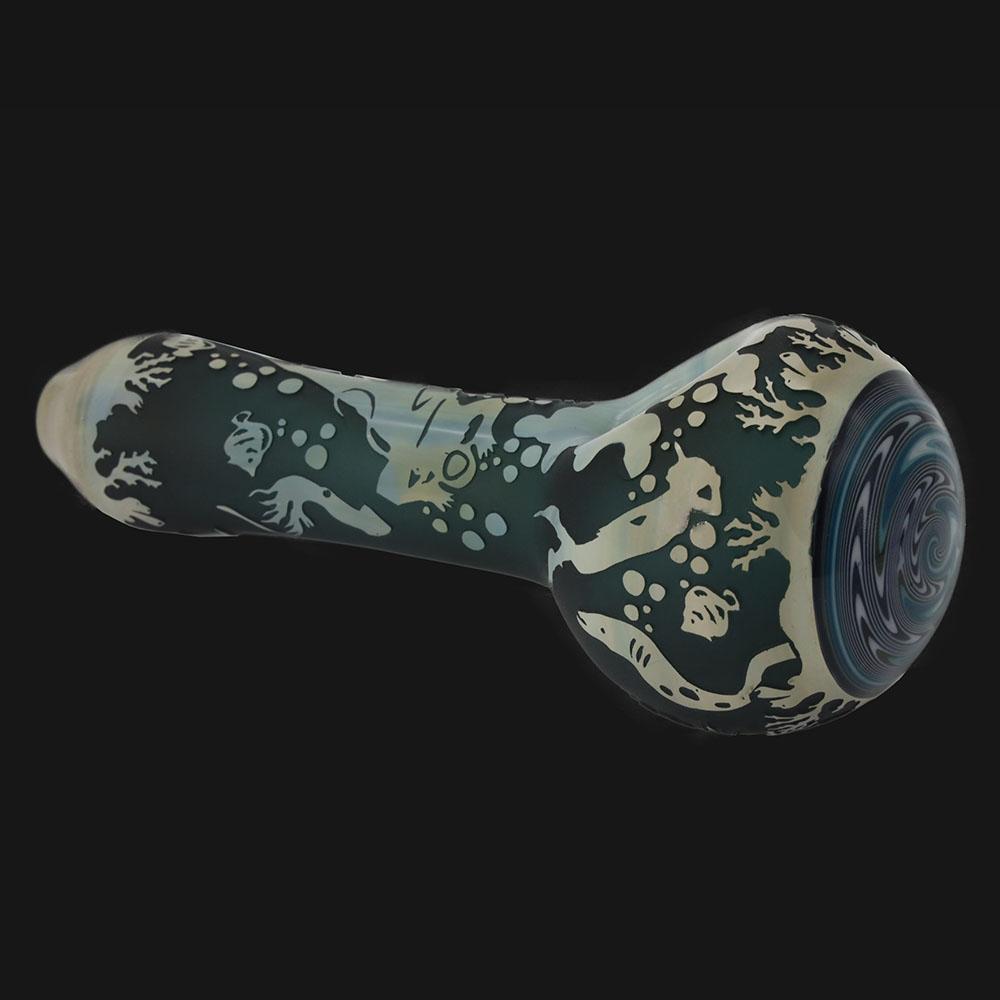 Liberty 503 Glass - Ocean  Sandblasted - Glass Spoon Pipe - pipeee.com Liberty 503 Glass - Ocean  Sandblasted - Glass Spoon Pipe - pipeee.com