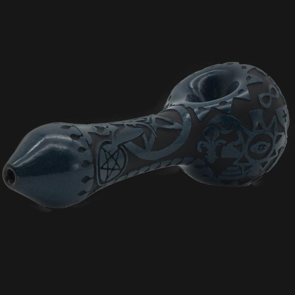 Liberty 503 Glass - Freemason Sandblasted - Glass Spoon Pipe - pipeee.com