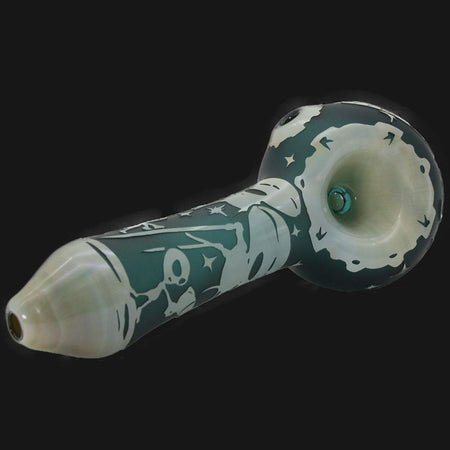Liberty 503 Glass - Alien Sandblasted Spoon Pipe - pipeee.com
