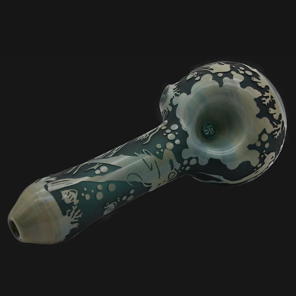 Liberty 503 Glass - Ocean  Sandblasted - Glass Spoon Pipe - pipeee.com Liberty 503 Glass - Ocean  Sandblasted - Glass Spoon Pipe - pipeee.com
