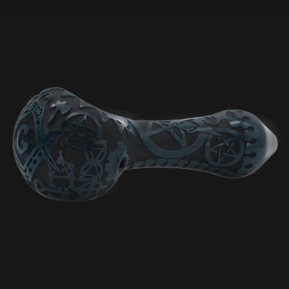 Liberty 503 Glass - Freemason Sandblasted - Glass Spoon Pipe - pipeee.com