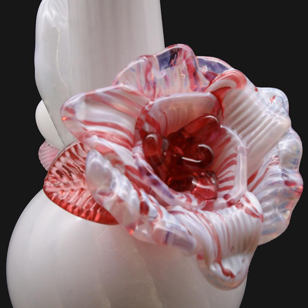 Noble Glass Soft Glass Water Pipe Pink Flower Wrap 14 Noble Glass Soft Glass Water Pipe Pink Flower Wrap 14