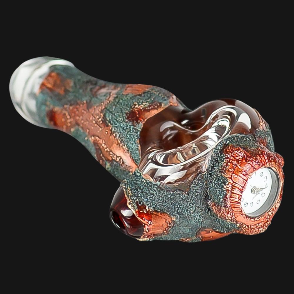 Cherry Glass - 420- Watch - Lava Patina Spoon Pipe - pipeee.com