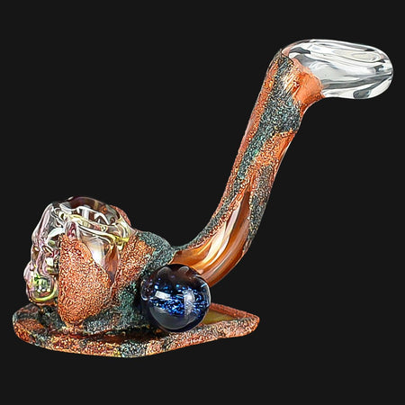 Cherry Glass - Agat Skull - Lava Patina Sherlock Pipe - pipeee.com
