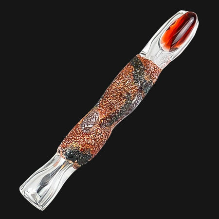 Cherry Glass - Finger Pinchie - Lava Patina One-Hitter Chillum - pipeee.com