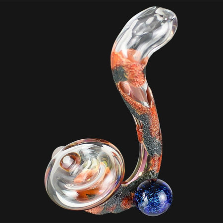 Cherry Glass - Mini Marble - Lava Patina Sherlock Pipe - pipeee.com