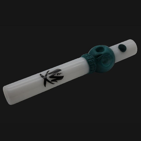 Mathematix Glass - Skull Double Bowl Steamroller Glass Pipe - pipeee.com