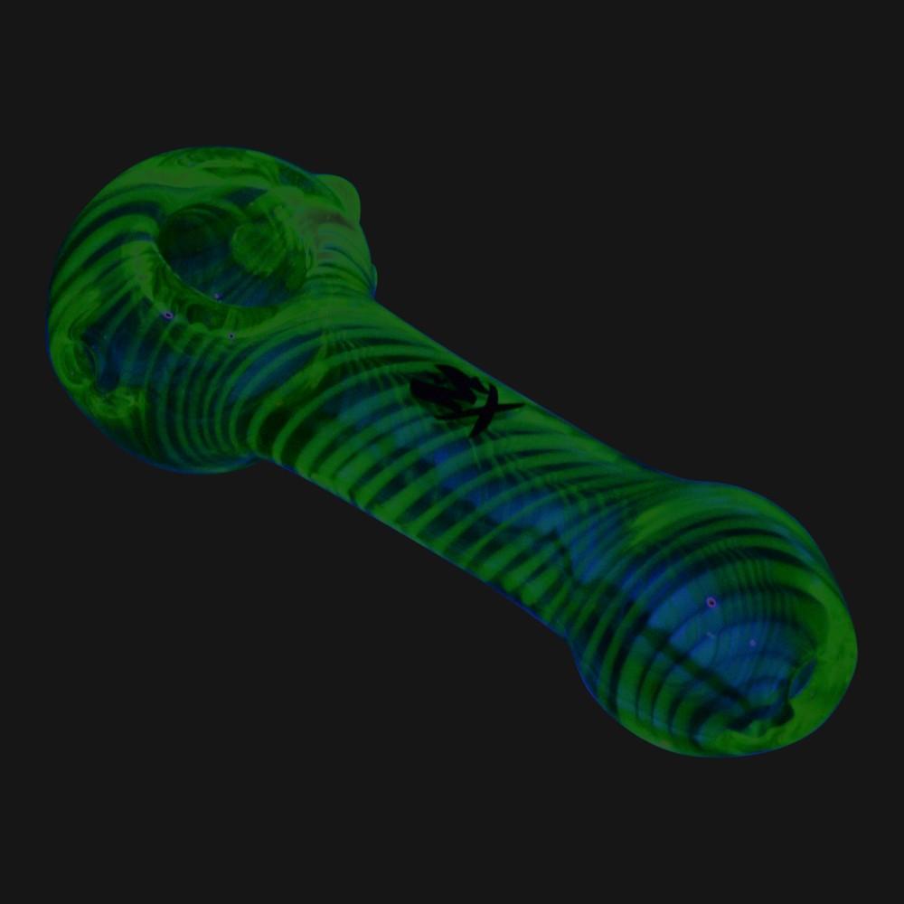 Mathematix Glass - Illuminati Striped UV Reactive Spoon Pipe - pipeee.com Mathematix Glass - Illuminati Striped UV Reactive Spoon Pipe - pipeee.com