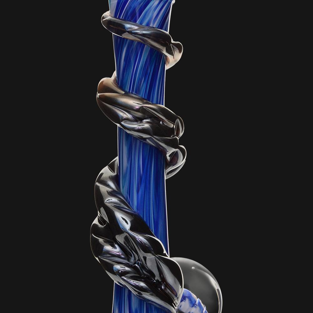 Noble Glass Soft Glass Water Pipe Blue Marble Wrap 14