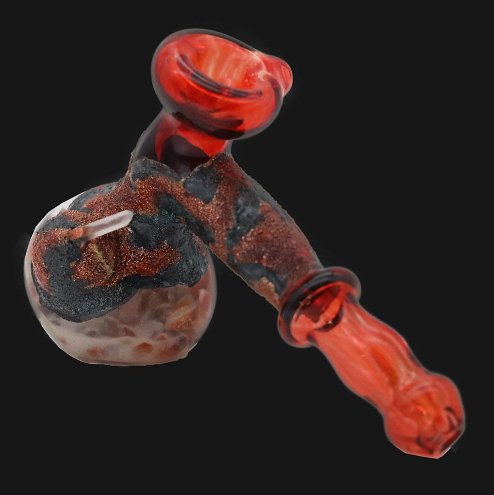 Cherry Glass - Glowstone Glycerin - Lava Patina Hammer Pipe - pipeee.com