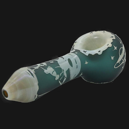 Liberty 503 Glass - Alien Sandblasted Spoon Pipe - pipeee.com