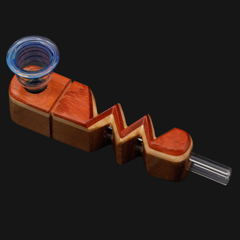 Wood & Glass - Hybrid Hand Pipe - (Z Design) – pipeee.com