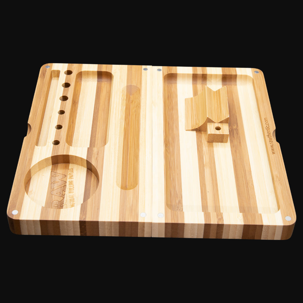 RAW - Back Flip Striped Bamboo Rolling Tray