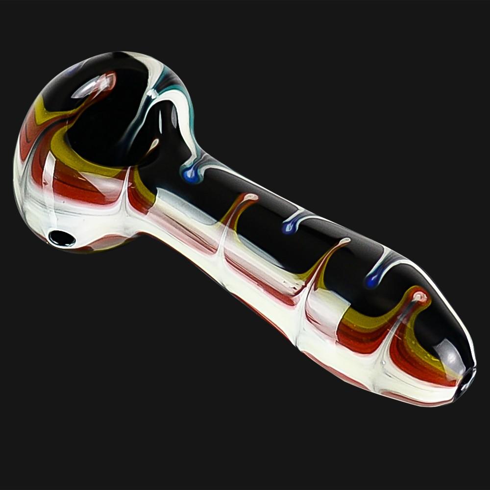 Chameleon Glass - Fire In The Sky Spoon Pipe UV-Reactive - pipeee.com