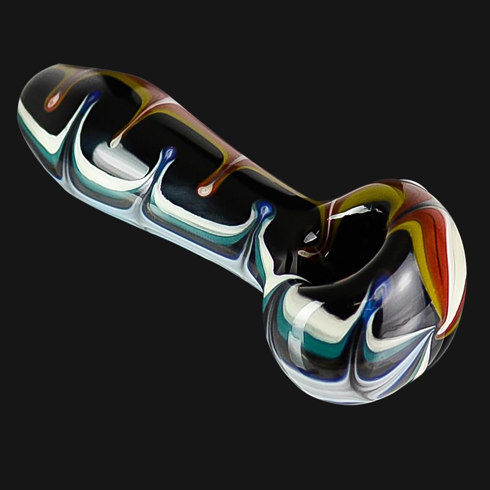 Chameleon Glass - Fire In The Sky Spoon Pipe UV-Reactive - pipeee.com