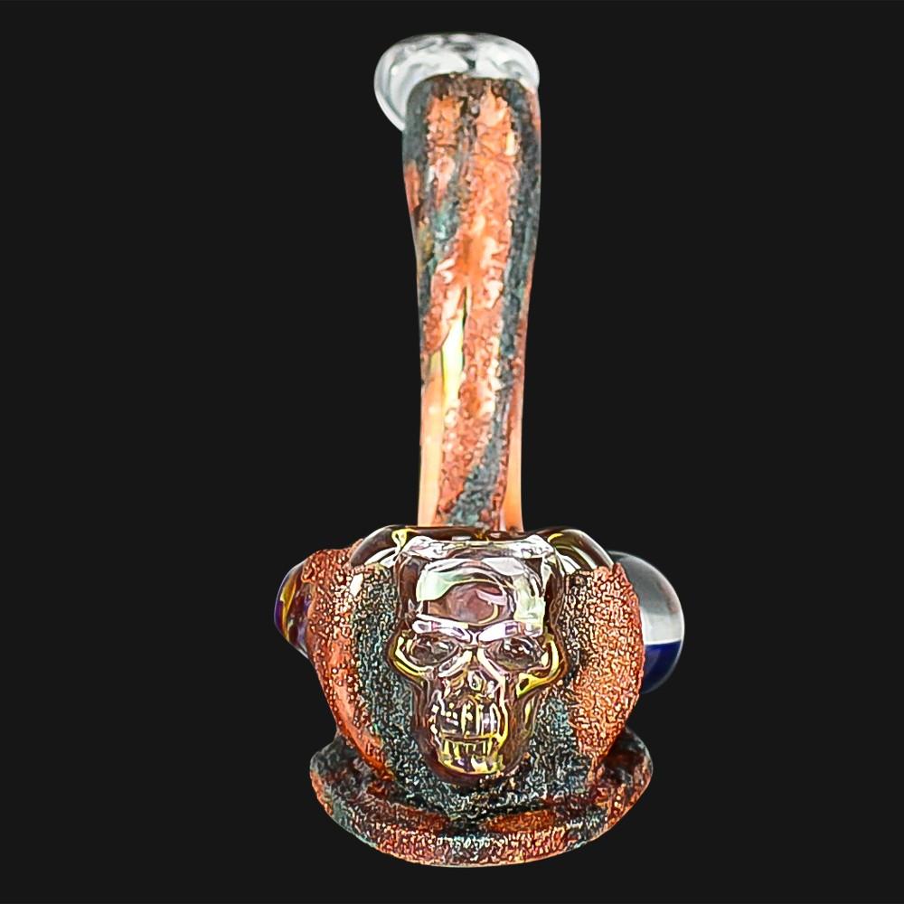 Cherry Glass - Agat Skull - Lava Patina Sherlock Pipe - pipeee.com