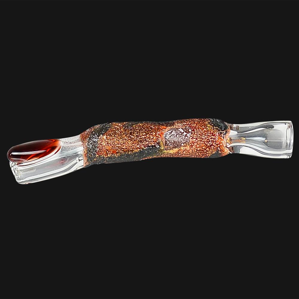Cherry Glass - Finger Pinchie - Lava Patina One-Hitter Chillum - pipeee.com