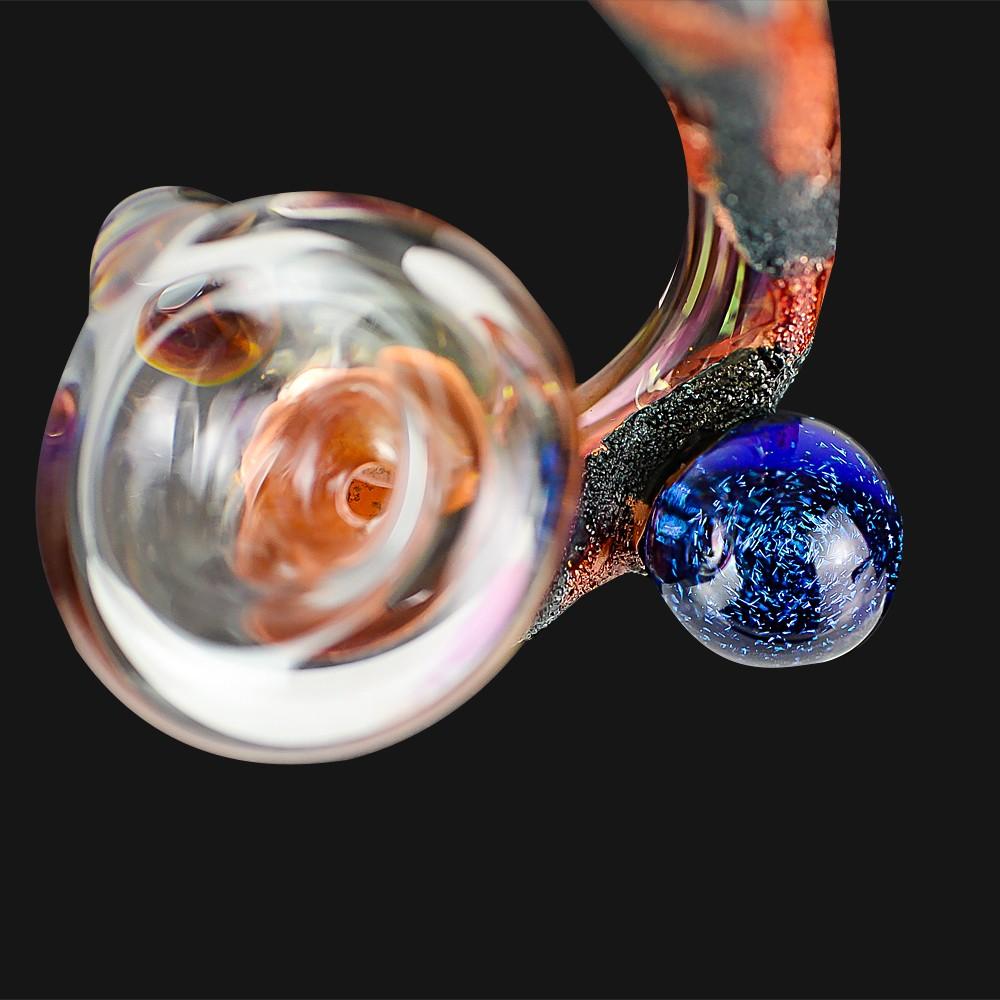 Cherry Glass - Mini Marble - Lava Patina Sherlock Pipe - pipeee.com