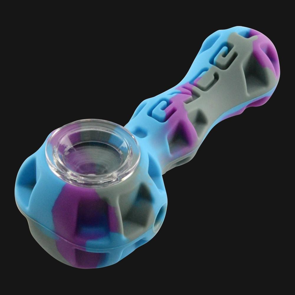 thumbnail image 2 of Eyce Shorty Cured Silicone Taster Pipe - 13mm Glass Bowl, Mermaid Purple 2 of 5