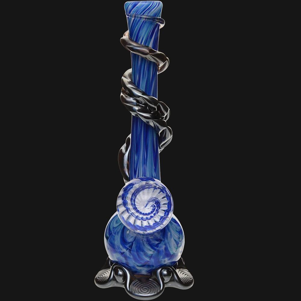 Noble Glass Soft Glass Water Pipe Blue Marble Wrap 14